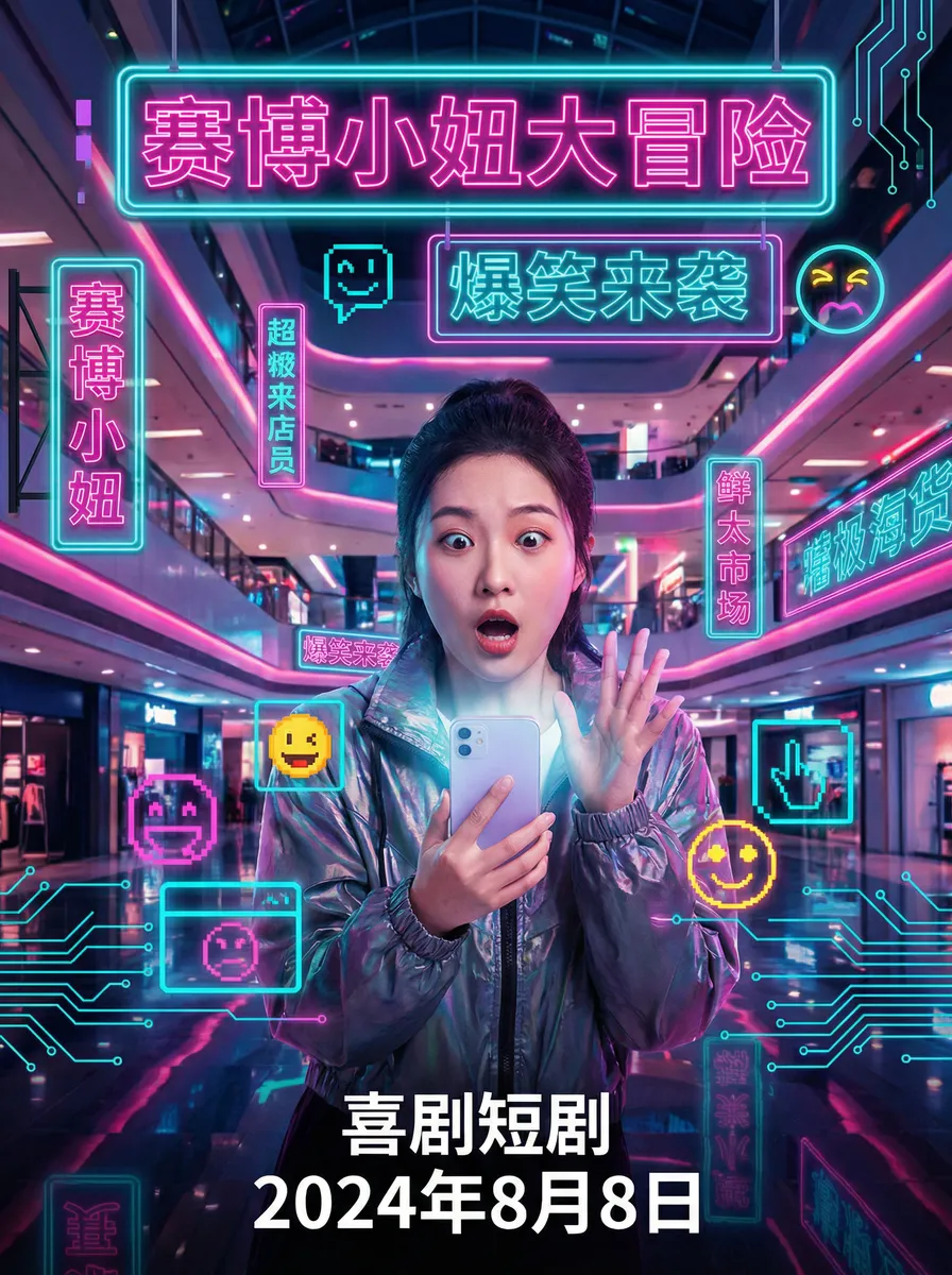 涩谷果步 番号 搞笑喜剧短剧 - 赛博小妞大冒险海报
